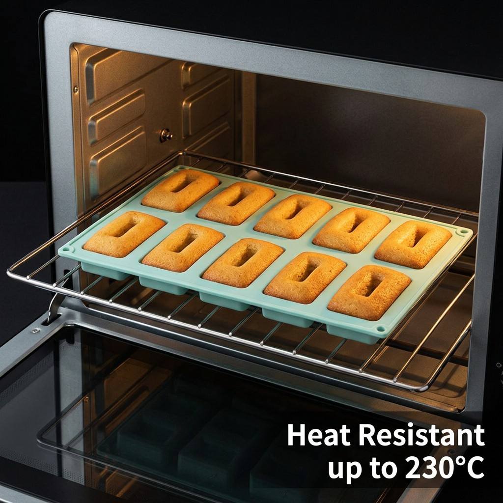 Soap Making Equipment - Non-stick 10-Hole Rectangle Silicone Baking Mold