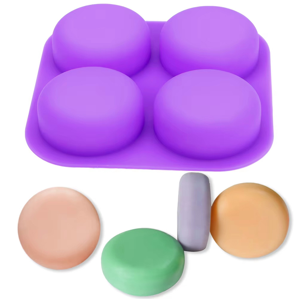 Soap Making Equipment - 1-2 PCS 4 Cavity Reusable Round