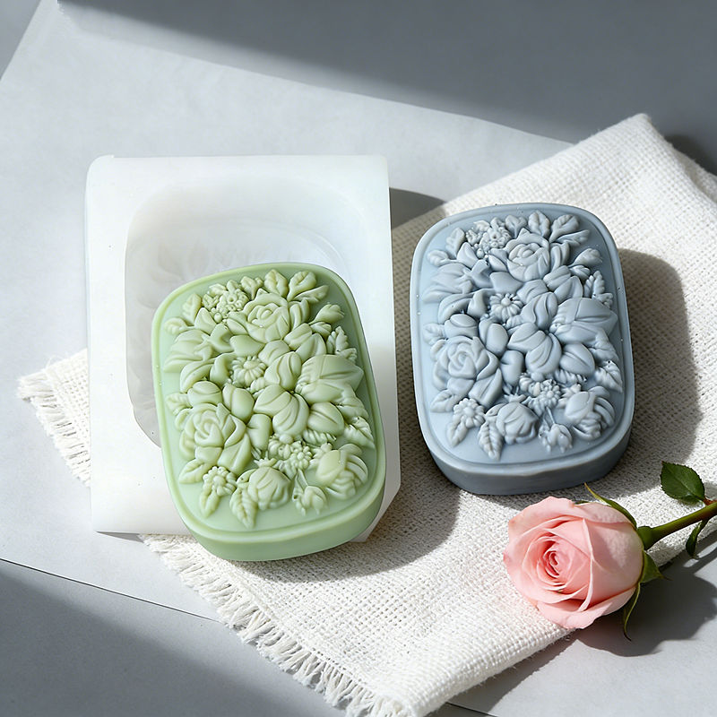 Square Floral Silicone Soap Mo - огляд і ціна Soap Making Business