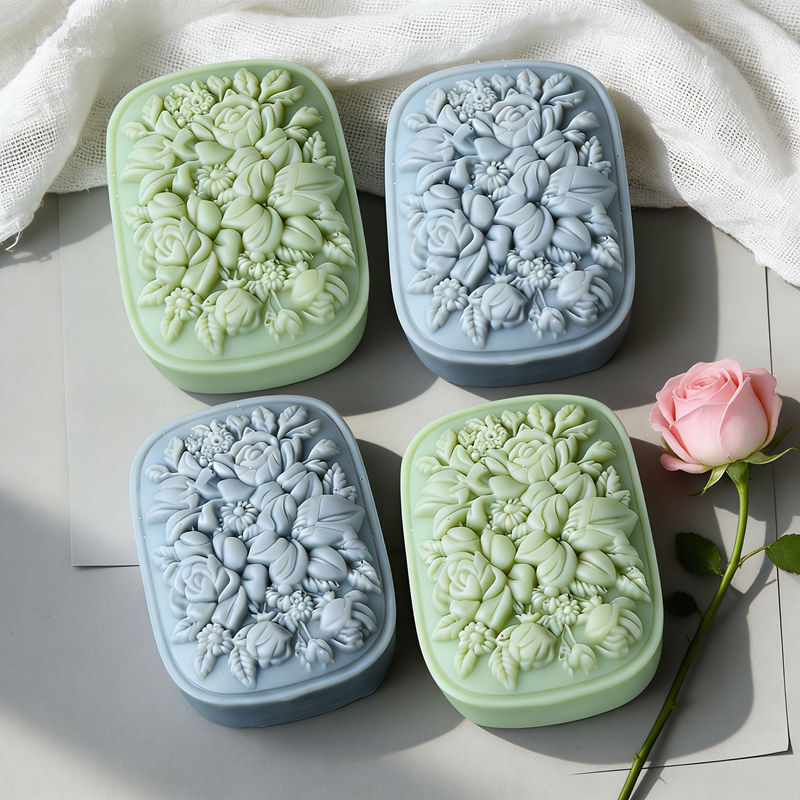 Square Floral Silicone Soap Mo - огляд і ціна Soap Making Business