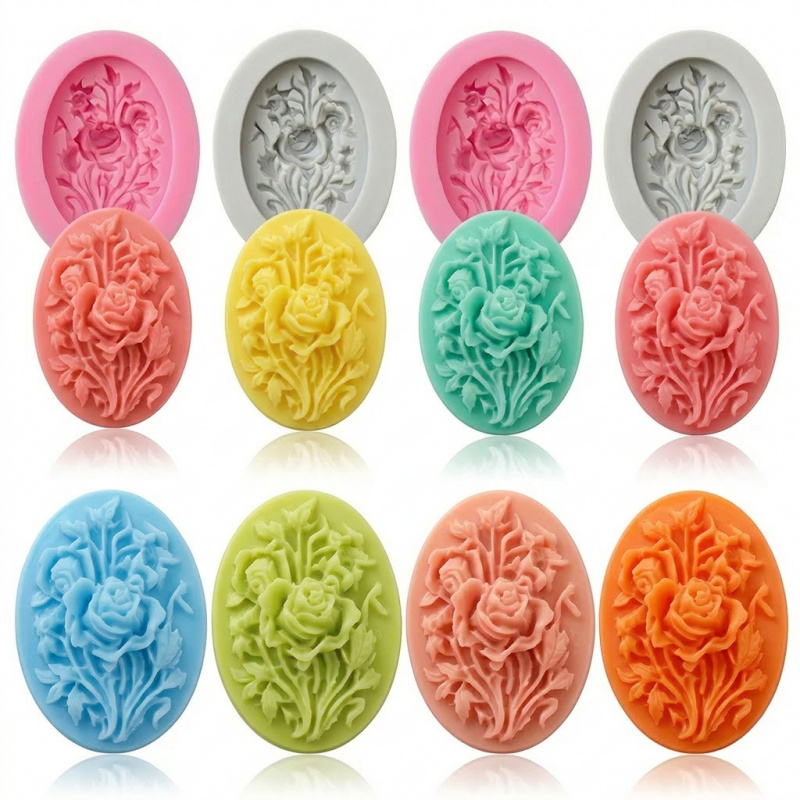 4 Silicone mold with flower sh - огляд і ціна Soap Making Equipment