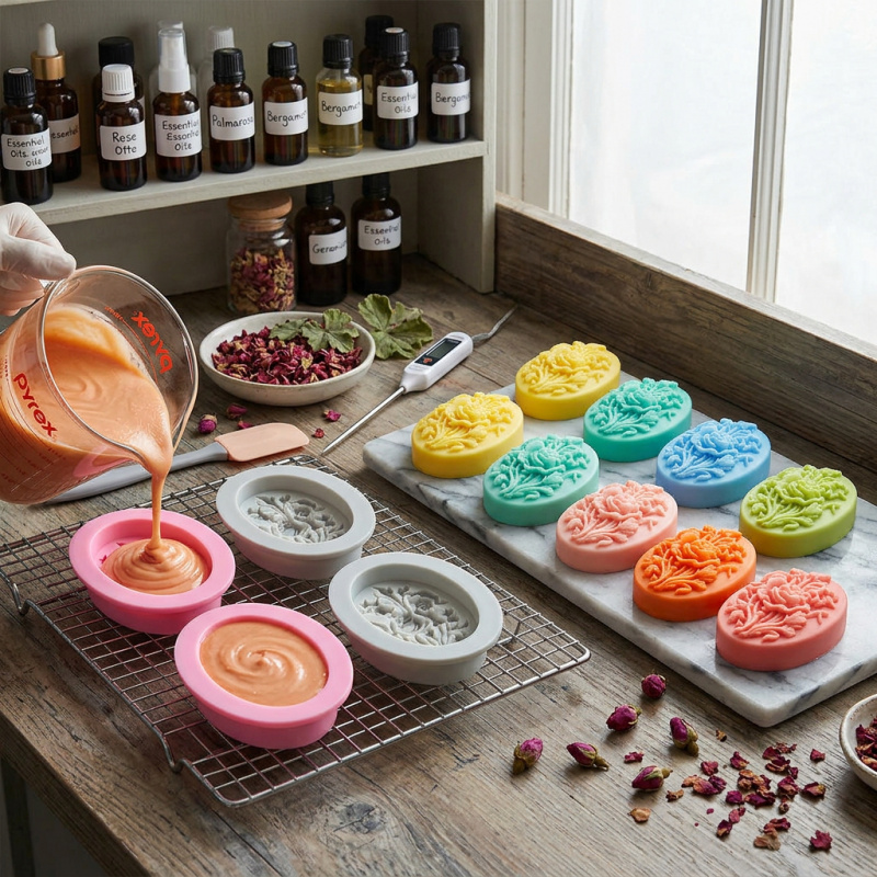 4 Silicone mold with flower sh - огляд і ціна Soap Making Equipment